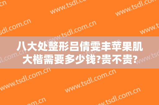 八大处整形吕倩雯丰苹果肌大楷需要多少钱?贵不贵?