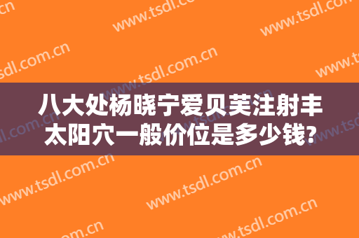 八大处杨晓宁爱贝芙注射丰太阳穴一般价位是多少钱?好不好?