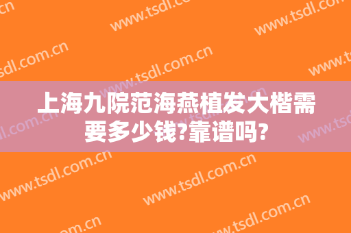 上海九院范海燕植发大楷需要多少钱?靠谱吗?
