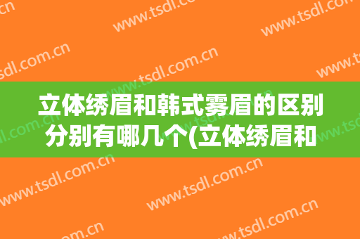 立体绣眉和韩式雾眉的区别分别有哪几个(立体绣眉和韩式雾眉的区别分别有哪几个品牌)