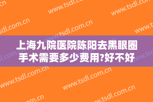上海九院医院陈阳去黑眼圈手术需要多少费用?好不好?