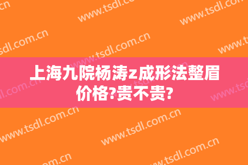 上海九院杨涛z成形法整眉价格?贵不贵?