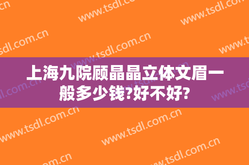 上海九院顾晶晶立体文眉一般多少钱?好不好?