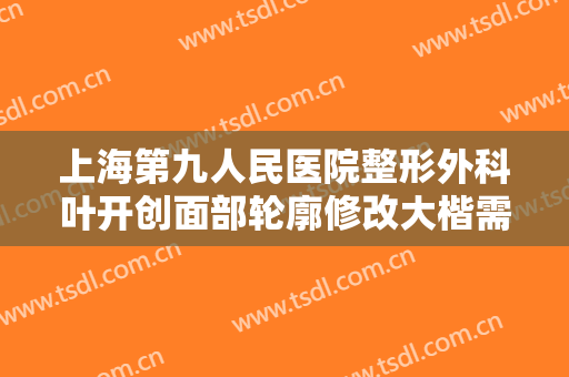 上海第九人民医院整形外科叶开创面部轮廓修改大楷需要多少钱?好不好?