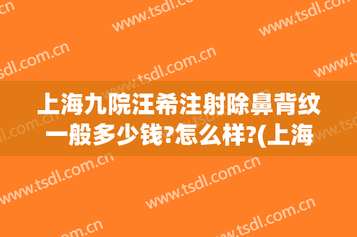 上海九院汪希注射除鼻背纹一般多少钱?怎么样?(上海九院汪希隆鼻怎么样)