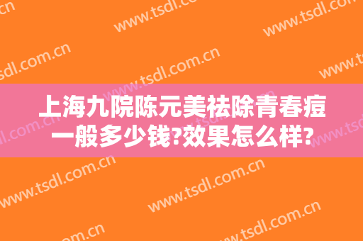 上海九院陈元美祛除青春痘一般多少钱?效果怎么样?