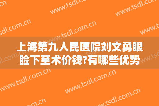 上海第九人民医院刘文勇眼睑下至术价钱?有哪些优势?