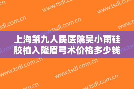 上海第九人民医院吴小雨硅胶植入隆眉弓术价格多少钱?有哪些优势?