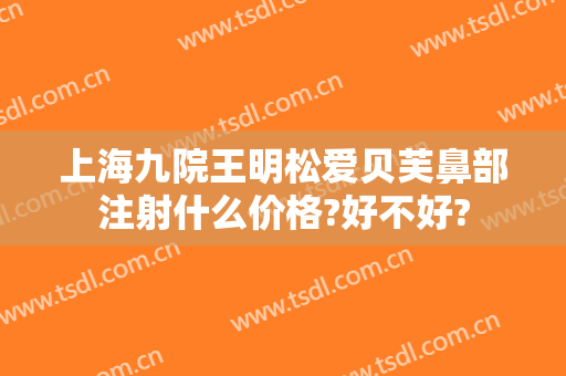上海九院王明松爱贝芙鼻部注射什么价格?好不好?