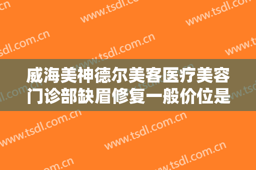 威海美神德尔美客医疗美容门诊部缺眉修复一般价位是多少费用?好不好?