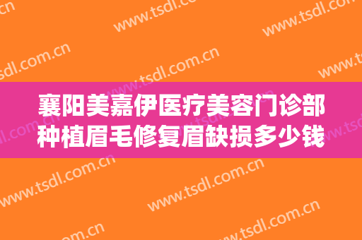 襄阳美嘉伊医疗美容门诊部种植眉毛修复眉缺损多少钱?靠谱吗?(襄阳医美整形医院)