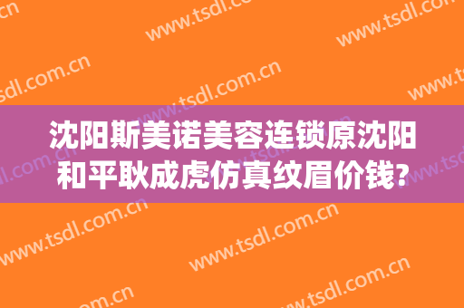 沈阳斯美诺美容连锁原沈阳和平耿成虎仿真纹眉价钱?好不好?(沈阳斯美诺医疗整形)
