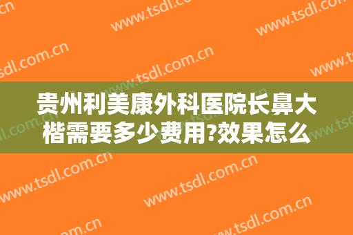 贵州利美康外科医院长鼻大楷需要多少费用?效果怎么样?
