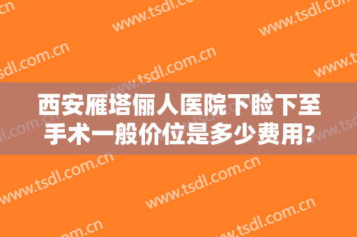 西安雁塔俪人医院下睑下至手术一般价位是多少费用?贵不贵?