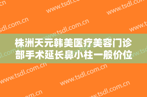 株洲天元韩美医疗美容门诊部手术延长鼻小柱一般价位是多少钱?可靠吗?