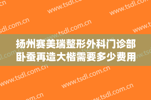 扬州赛美瑞整形外科门诊部卧蚕再造大楷需要多少费用?怎么样?(扬州大学附属医院整形美容)