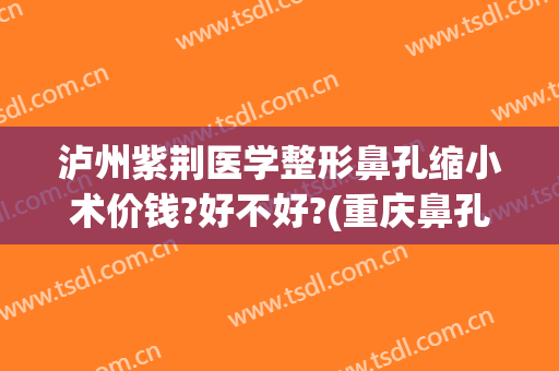 泸州紫荆医学整形鼻孔缩小术价钱?好不好?(重庆鼻孔缩小术当代咋样呢)