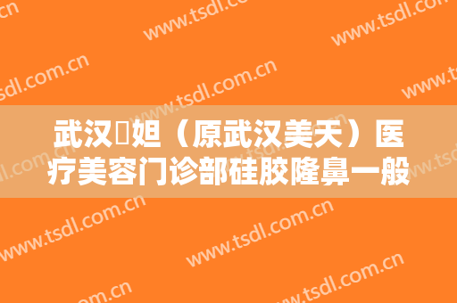 武汉媄妲（原武汉美天）医疗美容门诊部硅胶隆鼻一般多少费用?有哪些优势?
