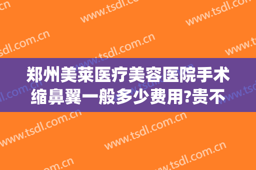 郑州美莱医疗美容医院手术缩鼻翼一般多少费用?贵不贵?(鼻子收缩毛孔的医美项目多少钱)