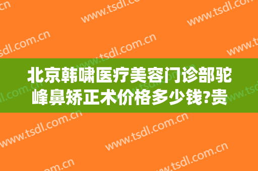 北京韩啸医疗美容门诊部驼峰鼻矫正术价格多少钱?贵不贵?(北京韩啸整形医院)