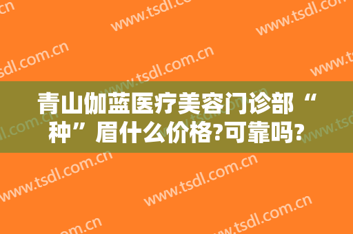青山伽蓝医疗美容门诊部“种”眉什么价格?可靠吗?
