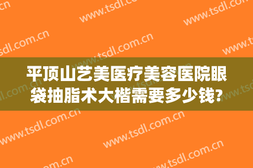 平顶山艺美医疗美容医院眼袋抽脂术大楷需要多少钱?贵不贵?(平顶山市艺美整形怎么样)