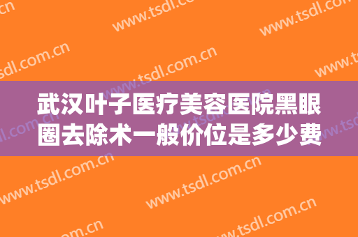 武汉叶子医疗美容医院黑眼圈去除术一般价位是多少费用?贵不贵?(武汉叶子整形美容医院好不好)