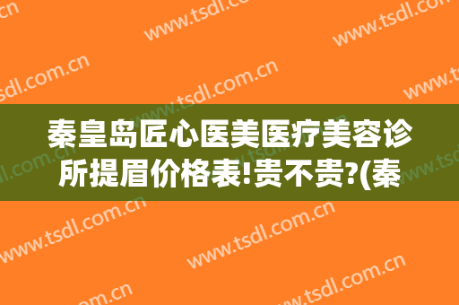 秦皇岛匠心医美医疗美容诊所提眉价格表!贵不贵?(秦皇岛匠心医美怎么样)