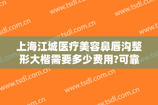 上海江城医疗美容鼻唇沟整形大楷需要多少费用?可靠吗?