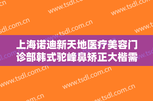 上海诺迪新天地医疗美容门诊部韩式驼峰鼻矫正大楷需要多少钱?可靠吗?