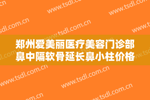 郑州爱美丽医疗美容门诊部鼻中隔软骨延长鼻小柱价格多少钱?怎么样?