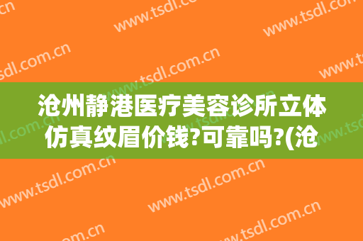 沧州静港医疗美容诊所立体仿真纹眉价钱?可靠吗?(沧州市静港医疗美容怎么样)