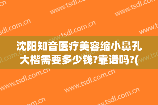 沈阳知音医疗美容缩小鼻孔大楷需要多少钱?靠谱吗?(沈阳知音医疗美容医院)
