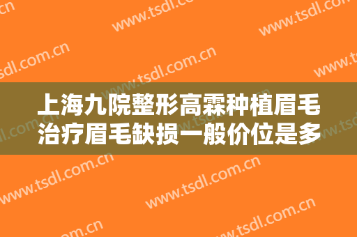 上海九院整形高霖种植眉毛治疗眉毛缺损一般价位是多少钱?需要多久恢复?