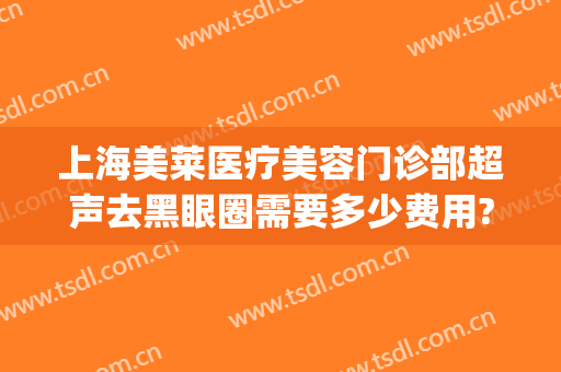 上海美莱医疗美容门诊部超声去黑眼圈需要多少费用?好不好?(超声去黑眼圈多少钱)