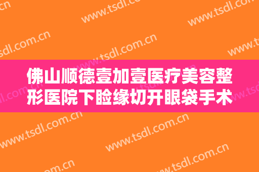 佛山顺德壹加壹医疗美容整形医院下睑缘切开眼袋手术一般价位是多少费用?靠谱吗?