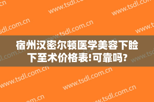 宿州汉密尔顿医学美容下睑下至术价格表!可靠吗?