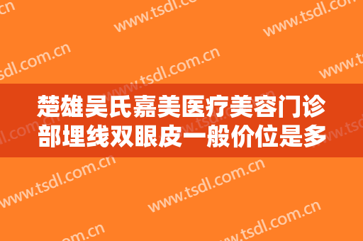楚雄吴氏嘉美医疗美容门诊部埋线双眼皮一般价位是多少费用?怎么样?