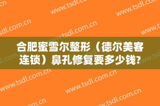 合肥蜜雪尔整形（德尔美客连锁）鼻孔修复要多少钱?有哪些优势?