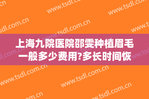 上海九院医院邵雯种植眉毛一般多少费用?多长时间恢复?(上海九院植眉多少钱)
