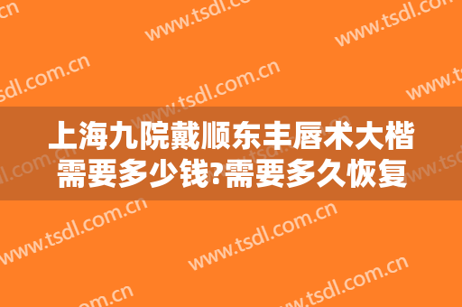 上海九院戴顺东丰唇术大楷需要多少钱?需要多久恢复?