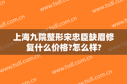 上海九院整形宋忠臣缺眉修复什么价格?怎么样?