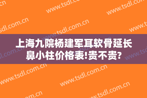 上海九院杨建军耳软骨延长鼻小柱价格表!贵不贵?