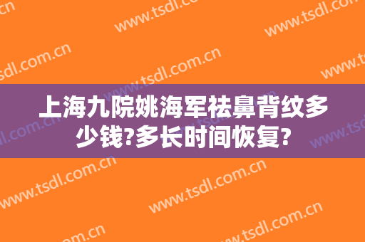 上海九院姚海军祛鼻背纹多少钱?多长时间恢复?