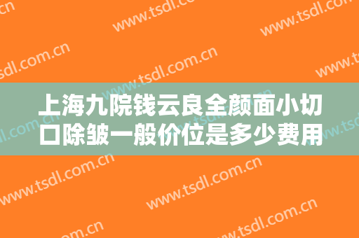 上海九院钱云良全颜面小切口除皱一般价位是多少费用?有哪些优势?