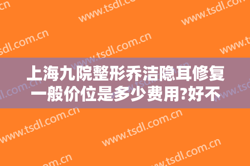 上海九院整形乔洁隐耳修复一般价位是多少费用?好不好?