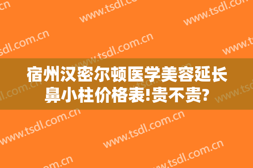 宿州汉密尔顿医学美容延长鼻小柱价格表!贵不贵?