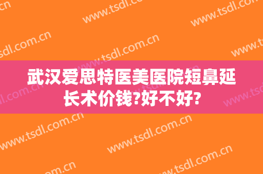 武汉爱思特医美医院短鼻延长术价钱?好不好?
