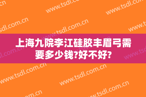 上海九院李江硅胶丰眉弓需要多少钱?好不好?