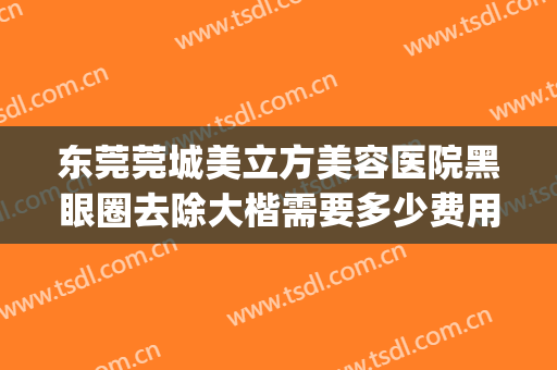 东莞莞城美立方美容医院黑眼圈去除大楷需要多少费用?效果怎么样?(东莞莞城美立方美容医院专业吗?)